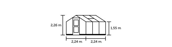 Gewächshaus Juliana Compact 5,0m² Alu silber 10mm Doppelstegplatten 